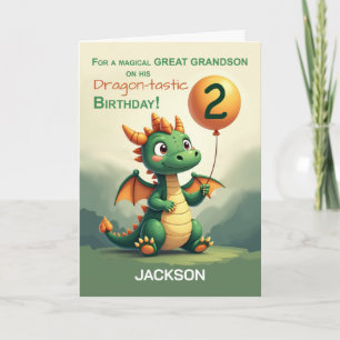 Cartão Excelente Grandson segundo aniversário Personaliza