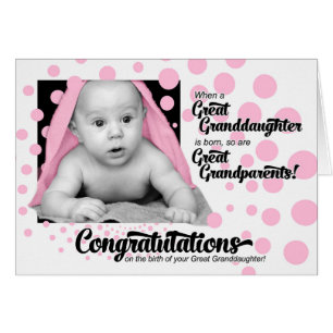 Cartão Excelente neta Bolinhas rosa avós