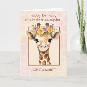 Cartão Excelente neta personaliza o aniversário Safari