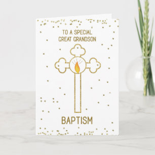 Cartão Excelente neto Baptism Dourado Cross