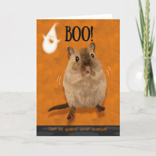 Cartão Excelente neto Boo Halloween Humorável Gerbil