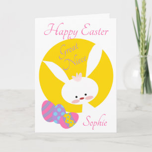 Cartão Excelente Niece Felz pascoa Amarelo