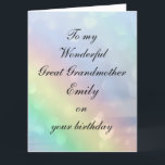 Cartão Excelente personalizado - aniversário da avó<br><div class="desc">Excelente personalizado bonito do feliz aniversario - cartão da avó.</div>