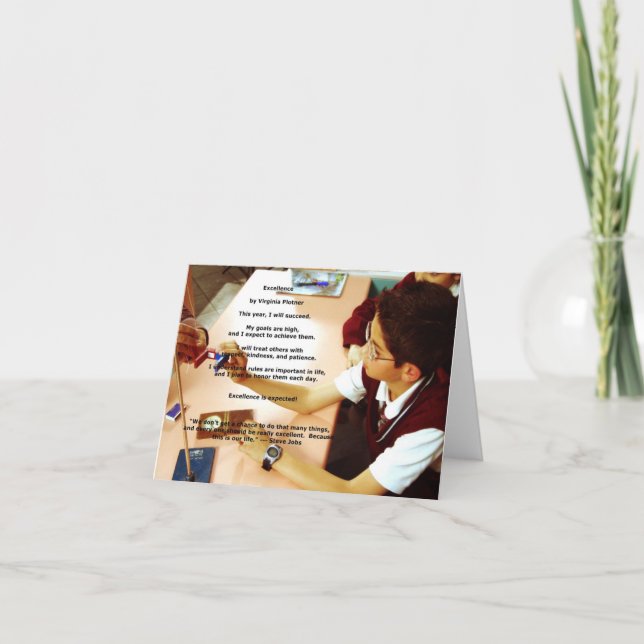 Cartão "Excellence" affirmation note card (blank inside) (Frente)