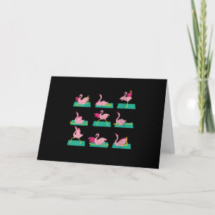 Cartão Exercícios de Yoga com Flamingo Meditação Treino P