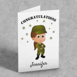 Cartão Exército de Garotas Personalizadas Divertidas Desa