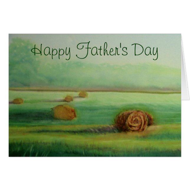 Cartão Exibição da paisagem do campo de campo da Aquarela (Frente Horizontal)