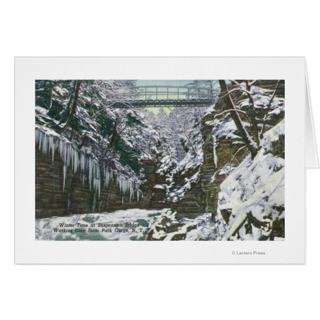 Cartão Exibição da Ponte de Suspensão de Gorge do Estadua (Frente Horizontal)