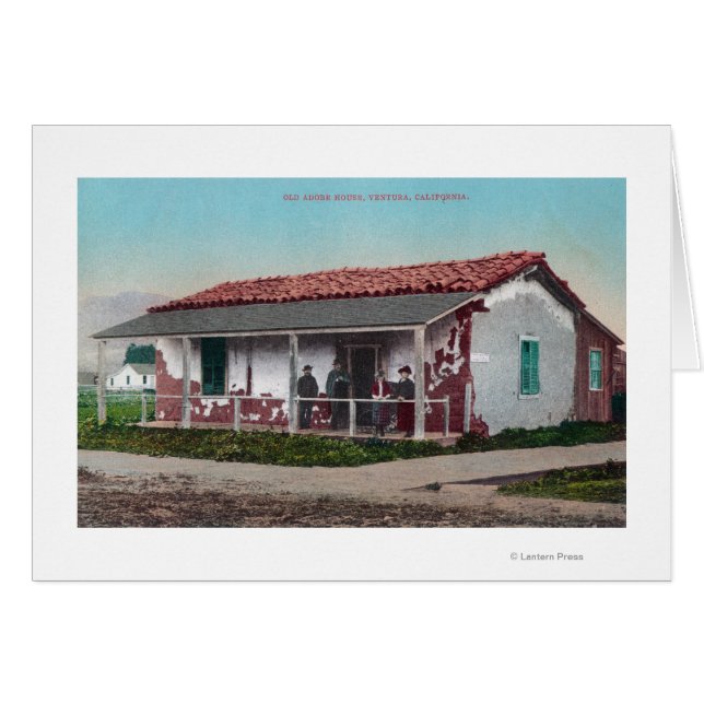 Cartão Exibição Exterior de um Adobe HomeVentura Antigo,  (Frente Horizontal)