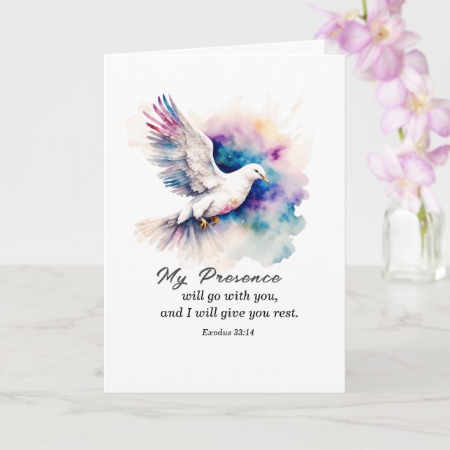 Cartão Êxodo 33:14 Minha presença vai com você Bíblia (Orquídea)