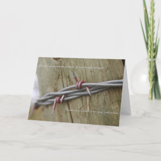 Cartão Experience Barb wire fence greeting card