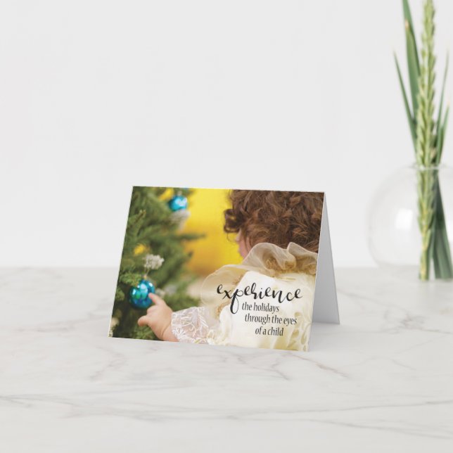 Cartão Experimente os feriados pelos olhos de uma criança (Frente)