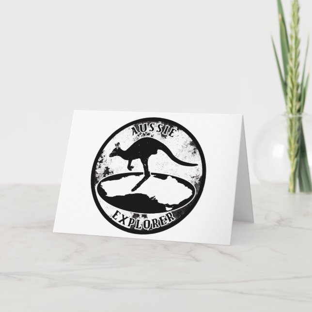 Cartão Explorador australiano em grunge (Frente)