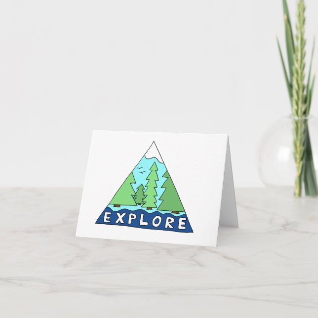 Cartão Explore Nature Outdoors Mountain Blank Note Card (Frente)