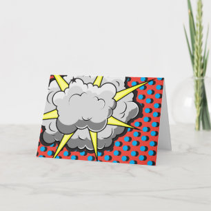 Cartão Explosão cómica do estilo do pop art