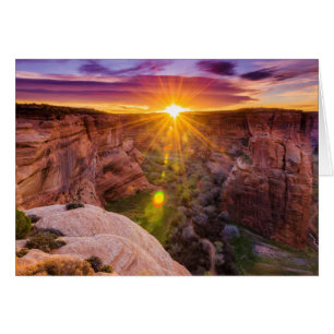 Cartão Explosão de sol no Canyon de Chelly, AZ