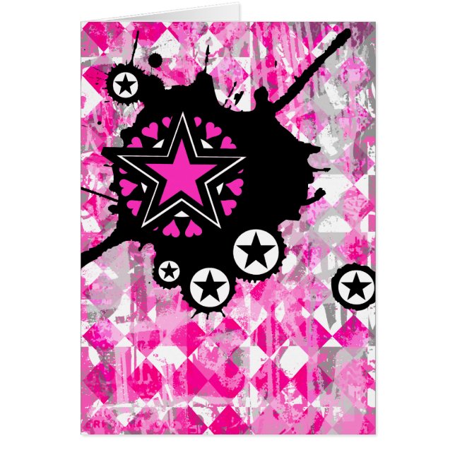 Cartão Explosão rosa (Frente)