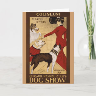 Cartão Exposição de cães do vintage