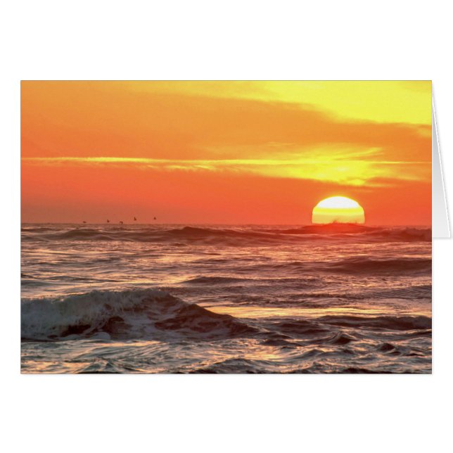 Cartão Exposição do por do sol do oceano (Frente horizontal)