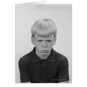 Cartão Expressões faciais do menino