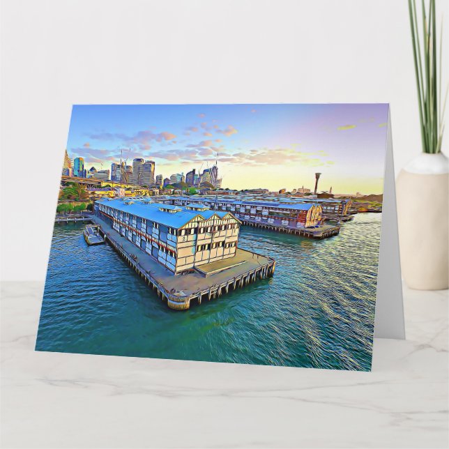 Cartão Extra Large Greeting Card Sydney Pier Abstract (Frente)