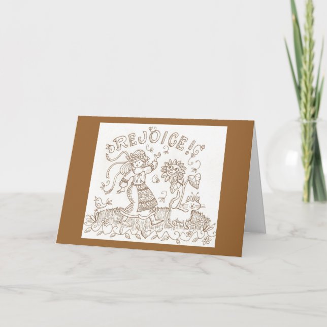 Cartão Exulte o cumprimento do aniversário (Frente)