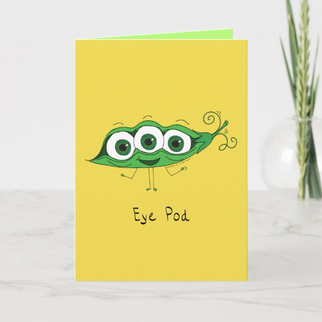 Cartão Eye Pod - Pea Pod with Eyeballs Greeting Card (Frente)