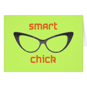 Cartão Eyeglasses espertos do geek do pintinho