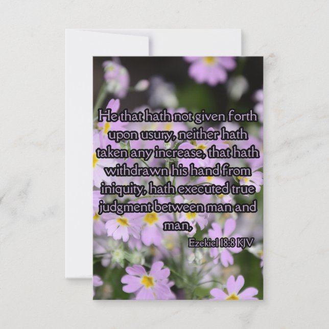 Cartão Ezekiel 18:8 Bíblia KJV Verse Pic Saudação (Frente)