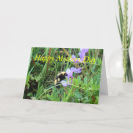 Cartão F2 Abelhas em Flores Selvagens Roxas