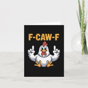 Cartão F-caw-f Cartoon de Frango Engraçado Humor Vibe Par