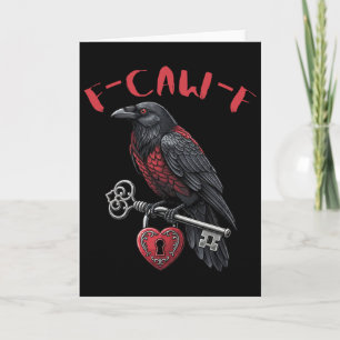 Cartão F-caw-f Corvo Preto Segurando Coração com Fechadur
