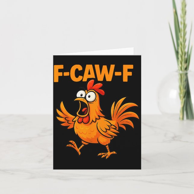 Cartão F-caw-f Crow Funny Fcawf Black Bird Chicken Meme G (Frente)