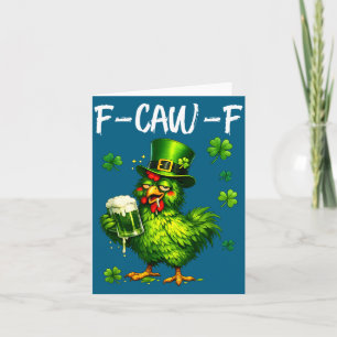 Cartão F caw f dia de São Patrício, f-caw-f galinha sortu