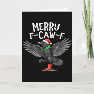 Cartão F-caw-f Feliz Natal Corvo Engraçado