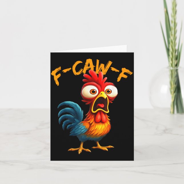 Cartão F-caw-f Funny Chicken Humor Quote Rooster Meme F-c (Frente)