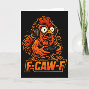 Cartão F-caw-f Gamer - Galo Frango Engraçado Jogando _3
