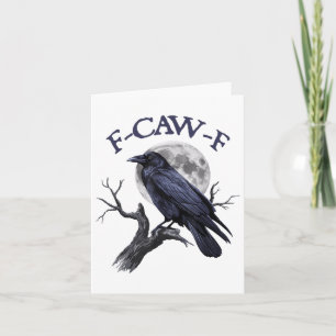 Cartão F-caw-f Pássaro Negro Engraçado