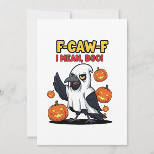 Cartão F-Caw-F Quero Dizer Boo Engraçada Maldita Caveira