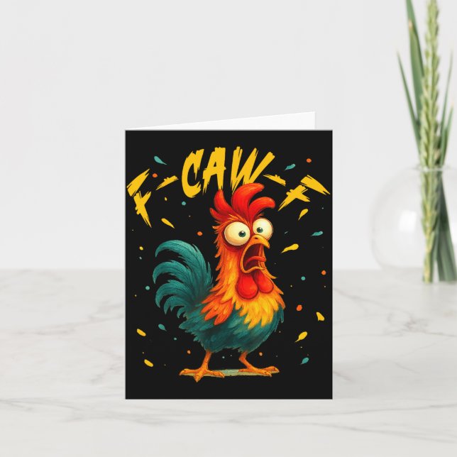 Cartão F Caw F Rooster Funny Bird Chicken Whisperer Fawk  (Frente)