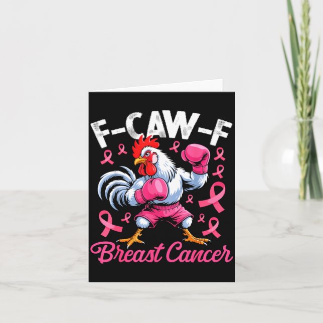 Cartão F Caw F Rooster Meme Chicken Humor Breast Cancer A (Frente)