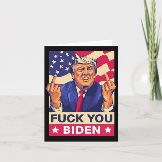 Cartão F%ck Você Biden Engraçado Trump (Frente)