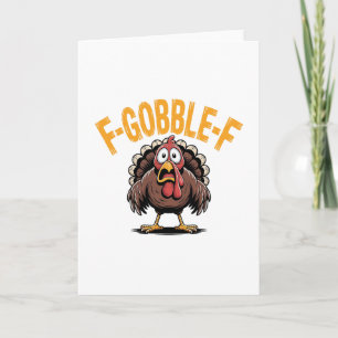 Cartão F-gobble-f Humor engraçado do Dia de Ação de Graça
