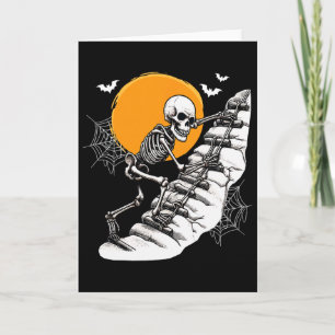 Cartão F Traje de Halloween de Esqueleto Escalando Amante