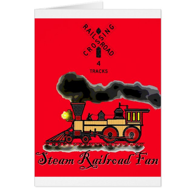 Cartão Fã da estrada de ferro do vapor (Frente)