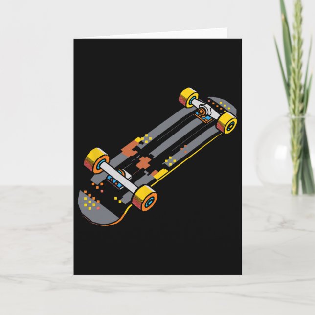 Cartão Fã de skate estilo quadrinhos de skate (Frente)