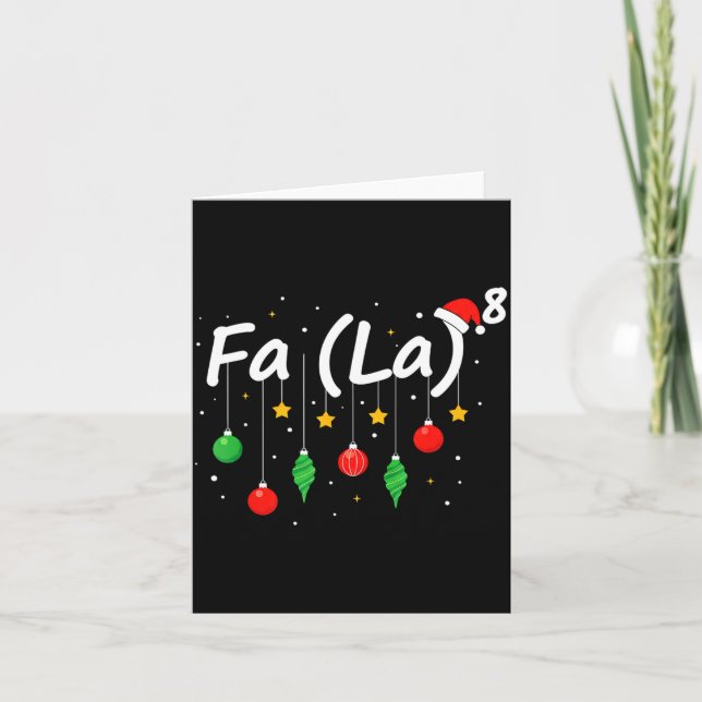 Cartão Fa (la) 8 Natal Divertido Papai Noel Fa La Profess (Frente)