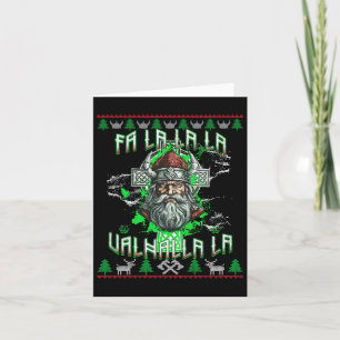Cartão Fa La 8 Valhalla Santa Hat Viking Skull Natal