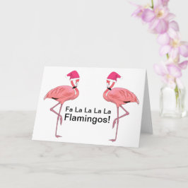 Cartão Fa La La La Flamingos Rosa Flamingos Natal