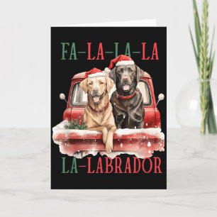 Cartão Fa La La Labrador Natal Divertido